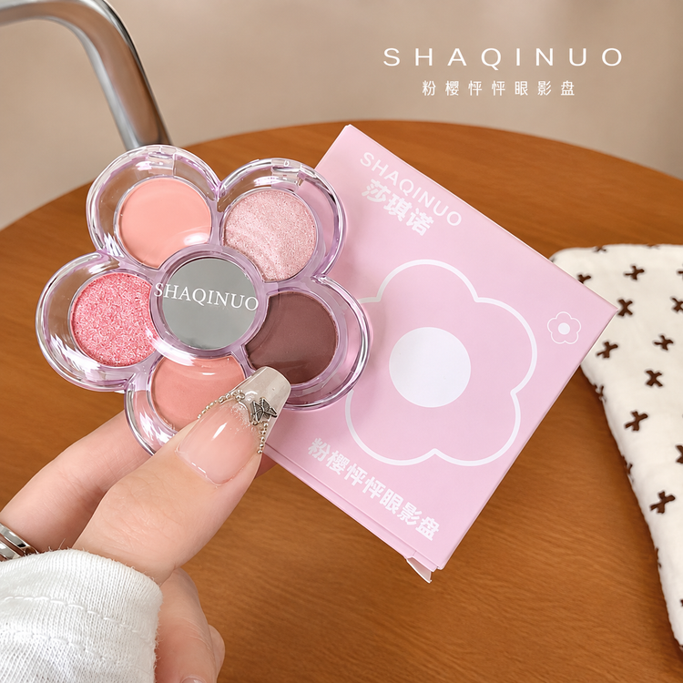 پالت سایه چشم ساکورا پنج رنگ آینه دارshaqinuo