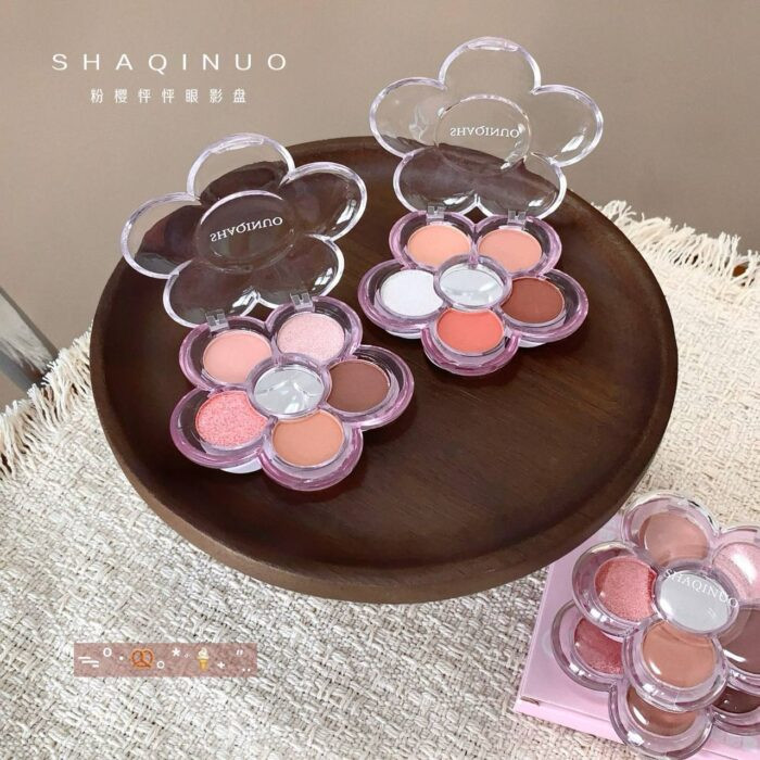 پالت سایه چشم ساکورا پنج رنگ آینه دارshaqinuo