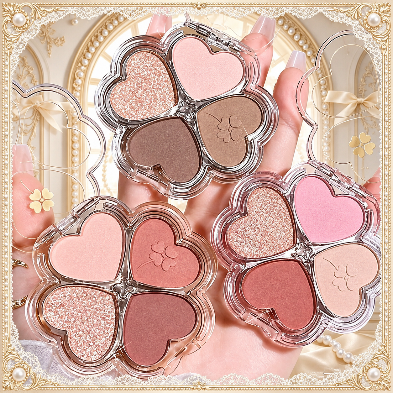 پالت سایه چشم چهاررنگ قلبی  شبدری  leixina