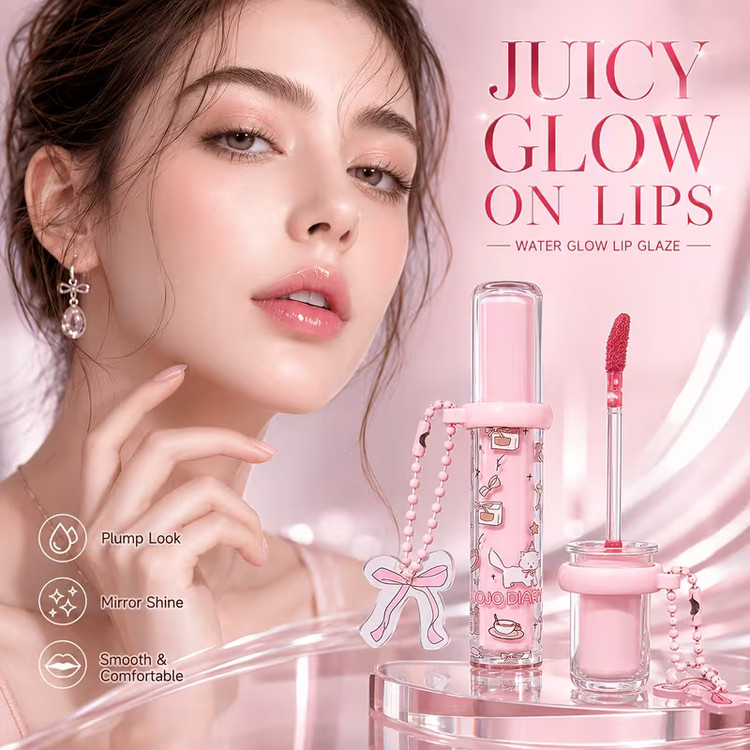 رژلب مایع گربه ای با آویز پاپیونی jojo diary