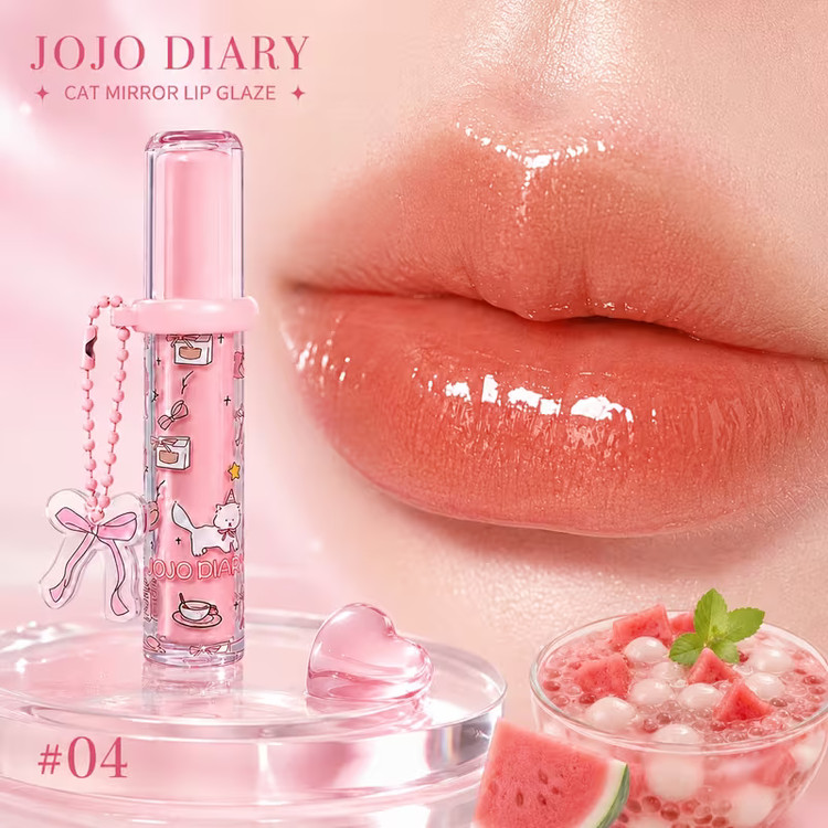 رژلب مایع گربه ای با آویز پاپیونی jojo diary