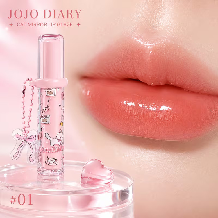 رژلب مایع گربه ای با آویز پاپیونی jojo diary
