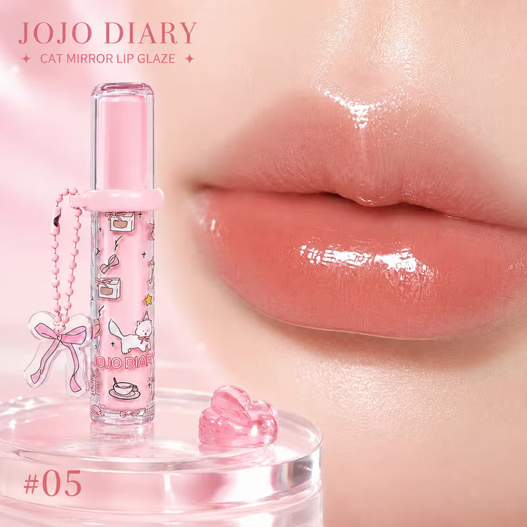رژلب مایع گربه ای با آویز پاپیونی jojo diary