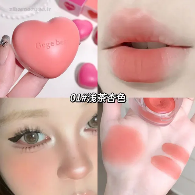 رژگونه و رژلب کرمی قلبی gege bear